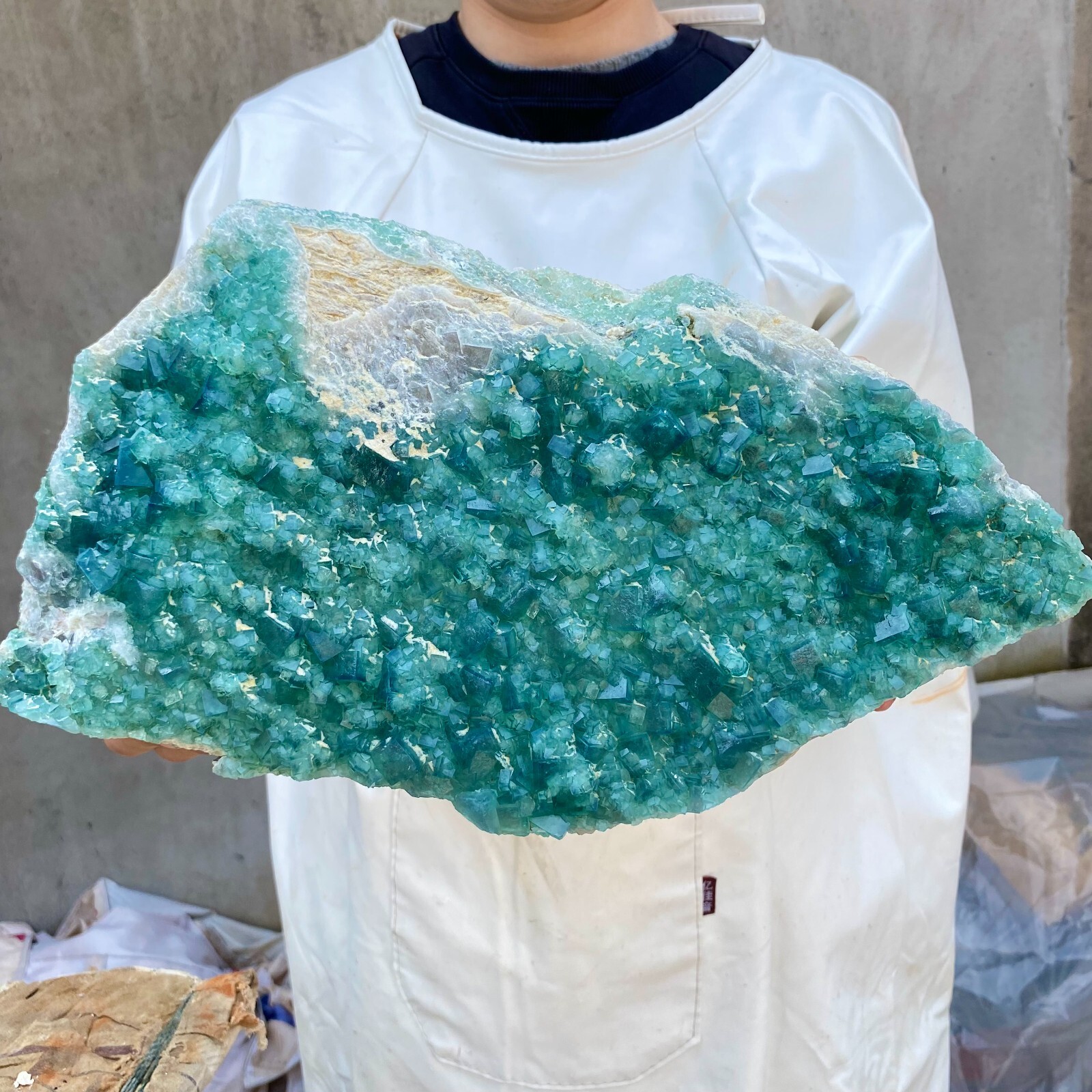 14.1lb Natural Green Fluorite Crystal Quartz Cluster Healing Specimen No Tariff
