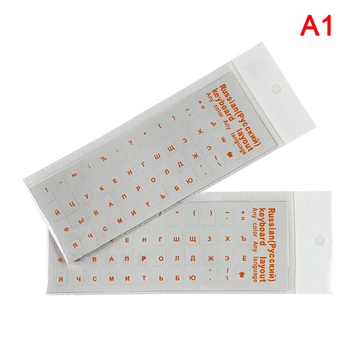 Russe Transparent Clavier Autocollants Langue Alphabet Noir Blanc Étiquette - Photo 10/17