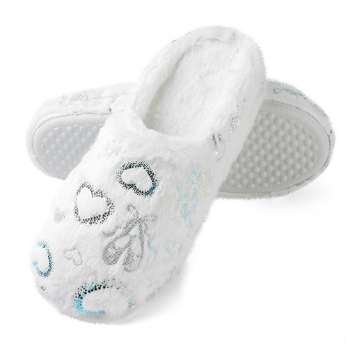 Aerusi Damen Winter Warm Herz Plüsch Hausschuhe Weich Indoor Haus Anti-Rutsch Schuhe - Bild 3 von 21