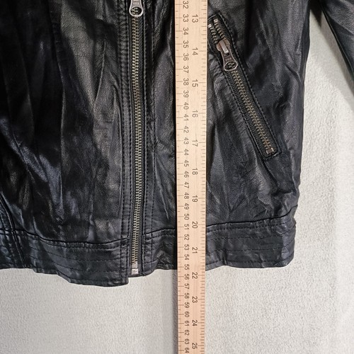 Rock & Republic Moto Jacket Womens L Faux Vegan Leather Zip Biker Grunge Punk - Picture 8 of 10