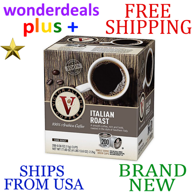 *New* VICTOR ALLEN Italian Roast Coffee Pods 200Ct w 100Arabica Beans