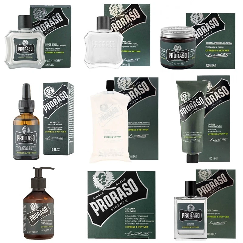 Proraso Cypress & Vetyver prodotti uomo per la cura e rasatura di barba e baffi