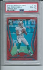 TUA TAGOVAILOA 2020 PANINI CERTIFIED MIRROR RED RC #D 56/99 PSA 10 GEM POP 7