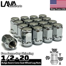 24x Chrome 1/2-20 Conical Wheel Lug Nut Fit Old Dodge Dakota Durango Viper