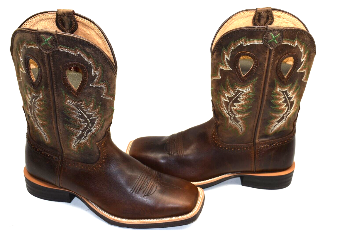 Twisted X Men’s Size 9.5M Steel Toe Brown Leather Square Toe Pull On Work Boots Twisted X Men main image 2
