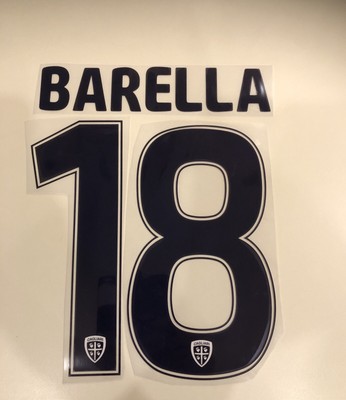 KIT PERSONALIZZAZIONE NOME NUMERO MAGLIA CALCIO CAGLIARI 17/18 BARELLA 18 |  eBay
