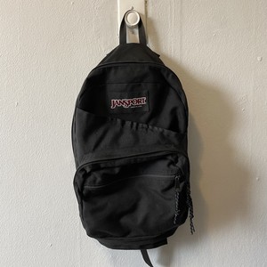 solid black backpack