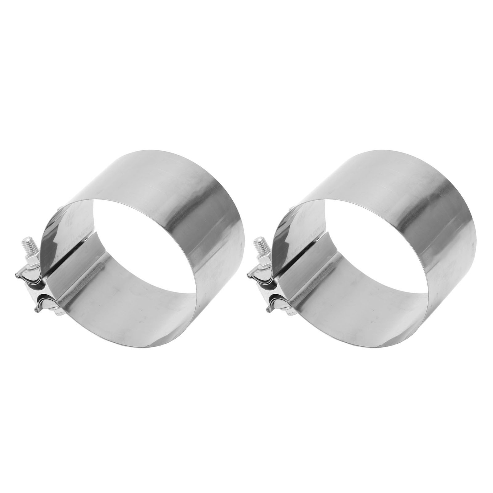 XXL 2Pcs Exhaust Pipe Clamp Stainless Steel Butt Joint Leakproof
