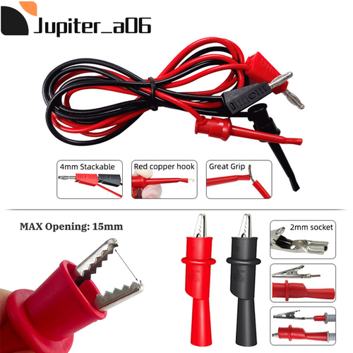 Multimeter Test Leads Kit with Alligator Clips Wire Piercing Probes Mini Grabber - Picture 7 of 12