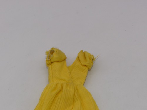 Vintage 1981 Barbie Yellow Maxi Dress Fashion Accessory Lace Part Toy No Doll - Picture 5 of 6
