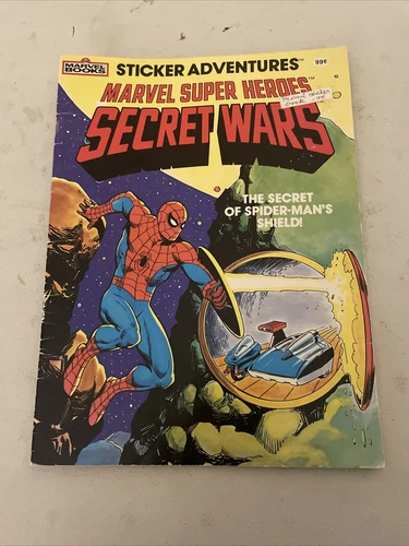 VTG MARVEL COMIC HEROES SPIDER-MAN SECRET WARS STICKER ADVENTURES Book Unused