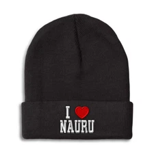 Beanies for Men I Love Nauru I Love Winter Hats for Women Acrylic Skull Cap