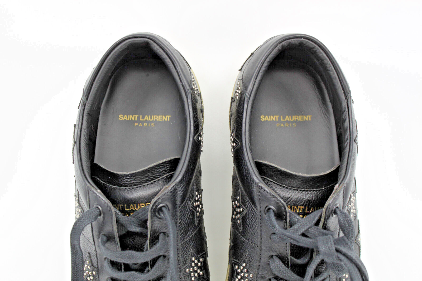 Scarpe classiche B30 originali Saint Laurent in pelle nera borchie Star Court 43 5 $850