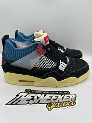 DS NIKE AIR JORDAN 4 x UNION LA 'OFF NOIR' - UNSTITCHED - Size 9 -  DC9533-001 | eBay