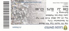 Ticket - Leeds United Youth v Manchester City Youth 14.01.16 FA Youth Cup
