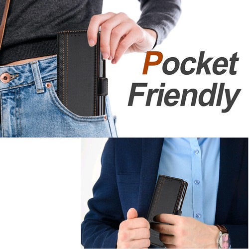 Funda tipo billetera de cuero a prueba de golpes para teléfono Samsung Galaxy Z plegable 6/5/4 - Imagen 18 de 53