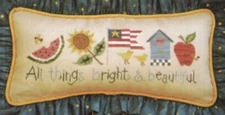 ALL THINGS BRIGHT AND BEAUTIFUL Cross Stitch Pattern/Chart by Lizzie Kate