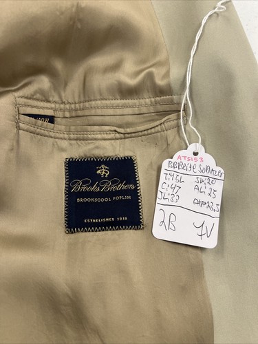 SPRING/SUMMER Brooks Brothers Men's Beige Solid Cotton Blend Blazer 45L $895 - Picture 8 of 11