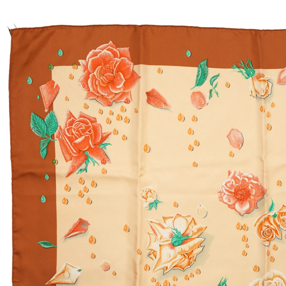 Hermes "La Rosee" Carre 90 Silk 100% Scarf Vintage Rare Cleaned - Image 3 of 4