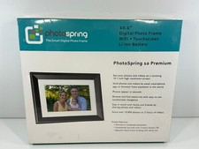 PhotoSpring 10in WiFi Digital Photo Frame w/Battery 16GB PSG-101-16-BLK Sealed