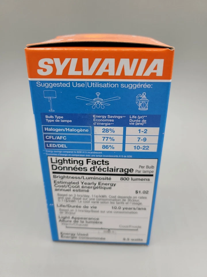 NEW SYLVANIA 78107 LED A19 Bulb 5000K Daylight 8.5W 120V GU24 Base Dimmable - Image 2 of 4