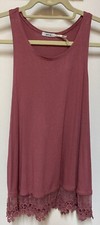 Urban Outfitters Kimchi Blue Mauve Tank top Lace Hem Small