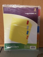 Lot Of 5 Wexford 5-Pack (25 Total) Multicolor Insert Tab Dividers 9x11.25 in.