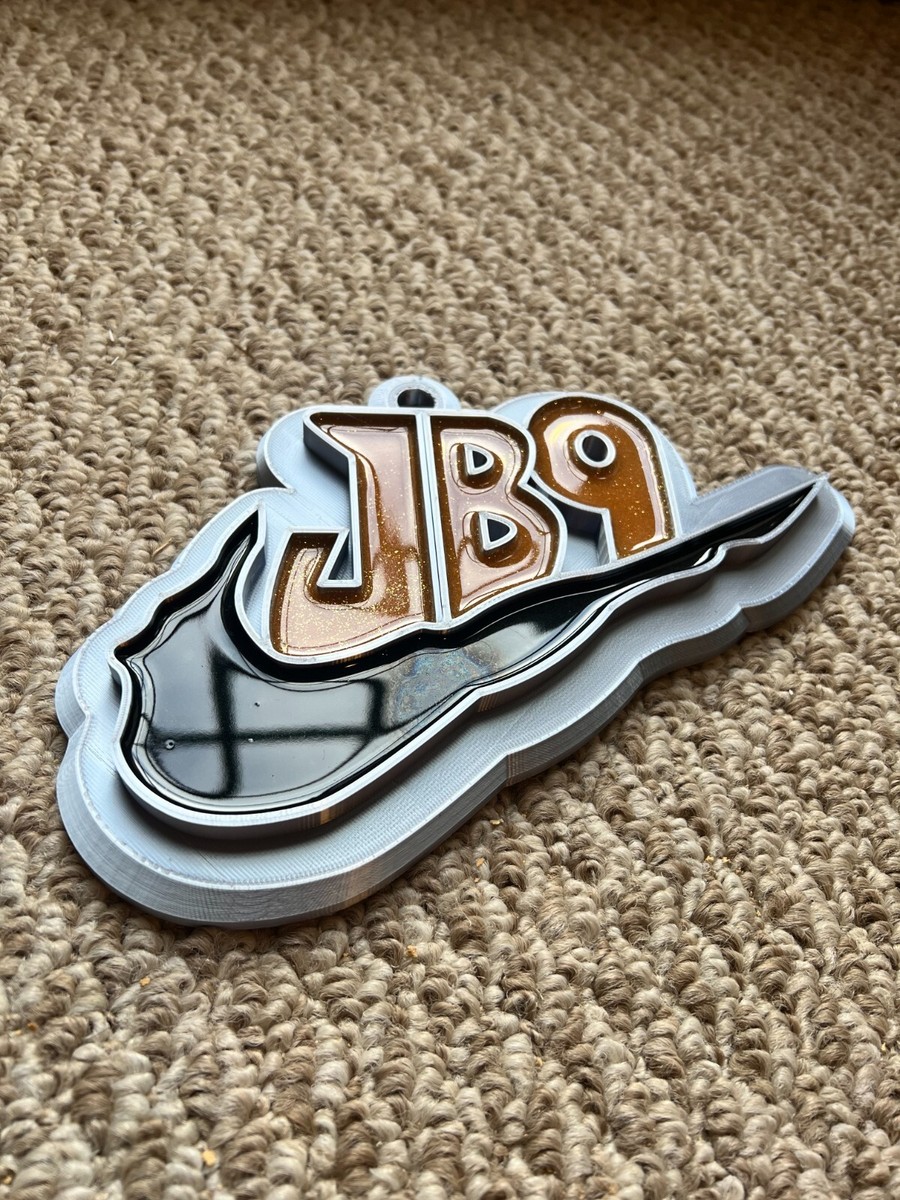 New Joe Burrow JB9 Swoosh Fan Chain Necklace Plastic Epoxy Art