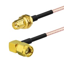 RP-SMA Female BulkHead to Male Right Angle RG316 Cable 15cm for WiFi