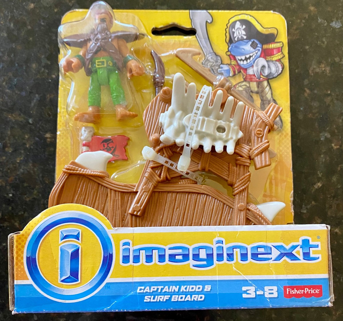 CAPTAIN KIDD & SURF BOARD Fisher-Price IMAGINEXT Pirates NEW 2015