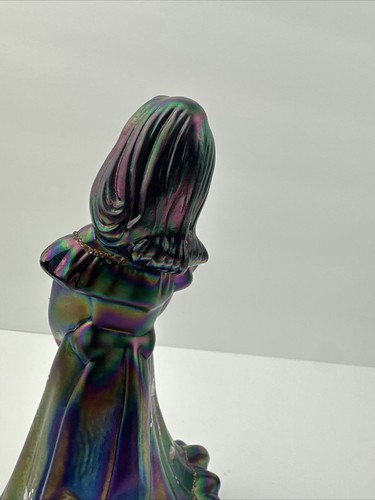 Fenton Hand Painted Pink Amethyst Carnival Glass Bridesmaid Girl Figurine SIGNED - Picture 8 of 12