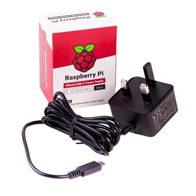 Raspberry Pi 15W USB-C Netzteil schwarz United Kingdom Stecker