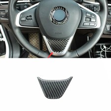 Steering Wheel Logo Emblem Ring Trim For Bmw X1 F48 2016-2022 Vinyl Carbon Fiber
