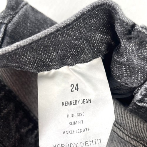 Nobody Denim Kennedy Jeans Womens Size 24 Char Black High Rise Frayed Hem New - Picture 7 of 8