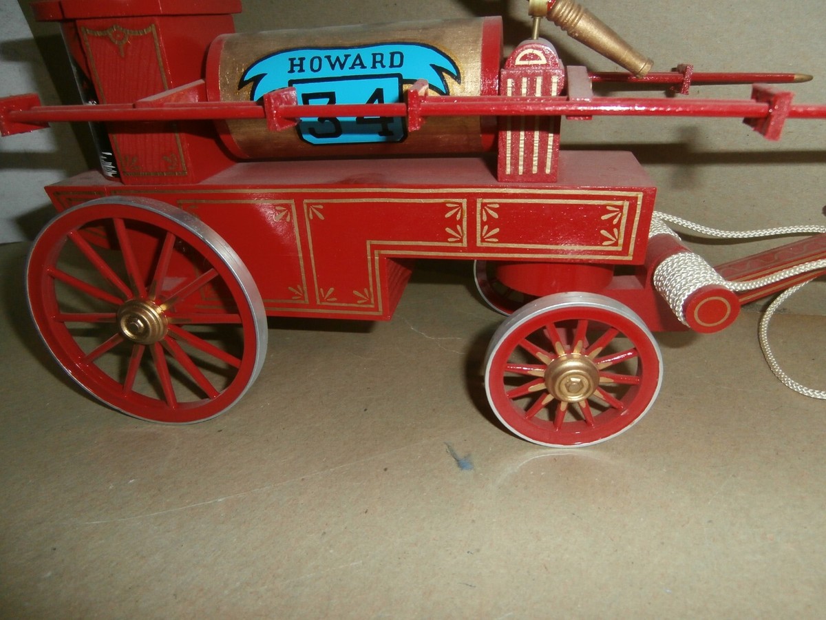 Vintage Howard 34 Fire Engine Pumper Horse Drawn Apparatus