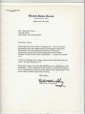 HUBERT H HUMPHREY AUTOGRAPH ON TYPED LETTER DATED SEP 8 1971