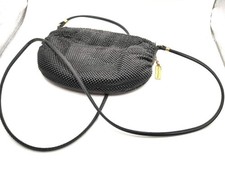 Whiting  Davis Black Soft Mesh Clutch Crossbody Evening Bag Purse