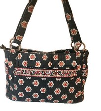 Vera Bradley Tote Bag Retired Pirouette Classic Black Red Shoulder