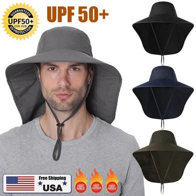 Sun Hat for Men Women with Neck Flap Wide Brim Sun Hat UPF 50+ UV Protective USA