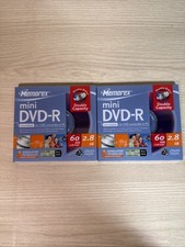 2 Memorex Mini DVD-R 4X 2.8 GB 60 Minute Double Sided Double Capacity New Sealed