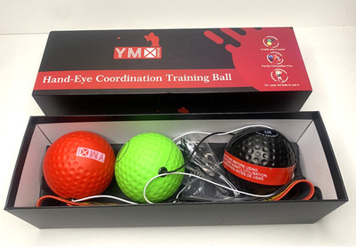 YMX Boxing Ultimate Reflex Ball Set 3/4 Balls Missing Yellow Ball Open Box