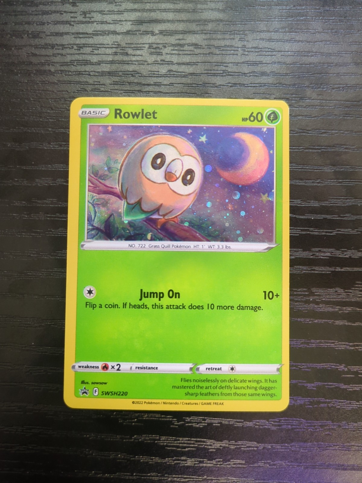Rowlet SWSH220 Sword & Shield Black Star Promo Holo Pokemon Card NM