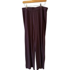 Eileen Fisher Wide Leg Soft Knit Pants Chocolate Brown M