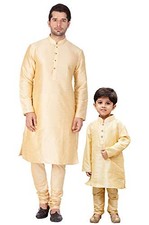 VASTRAMAY Boy's Cotton Silk Solid Kurta Set
