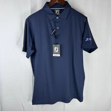 FootJoy FJ Solid Navy Blue Lisle Polo Men’s Athlete Fit Medium Jim Norton Toyota