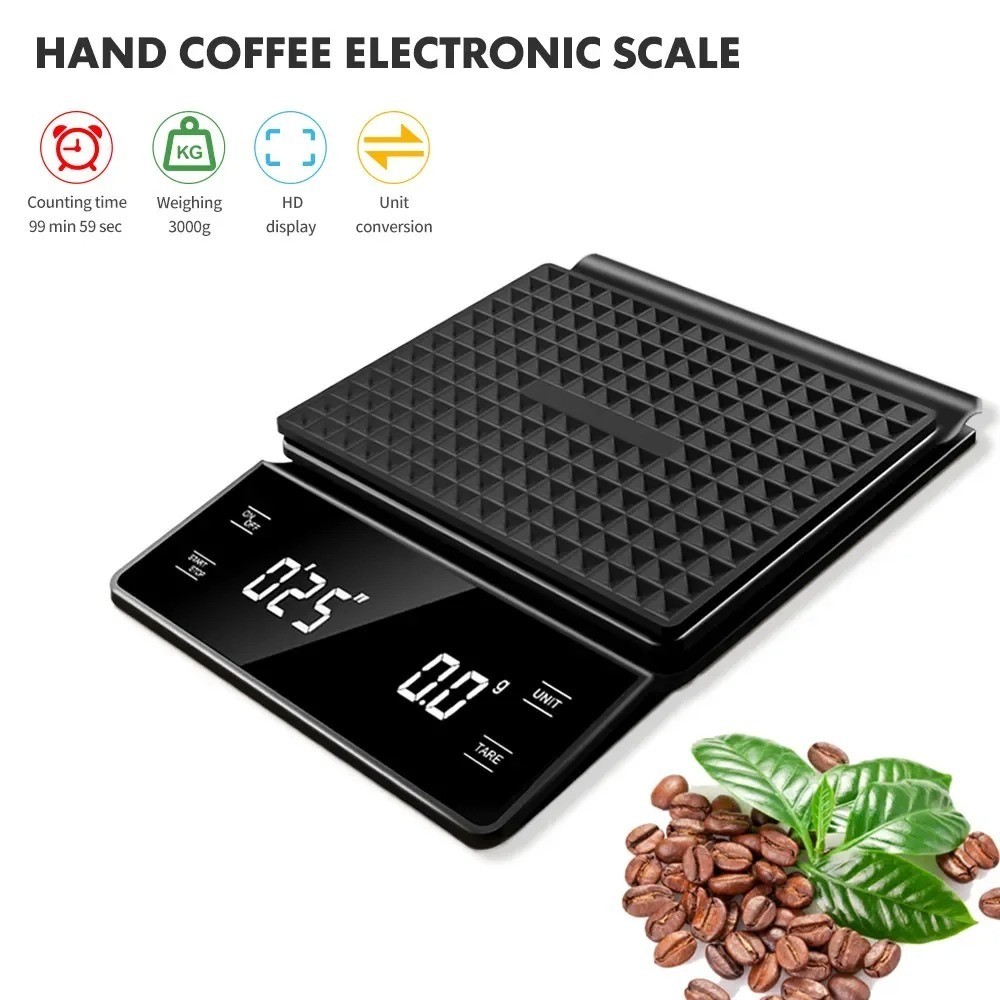 3Kg/0.1G Digital Coffee Scale with Timer Drip Espresso Kitchen UK