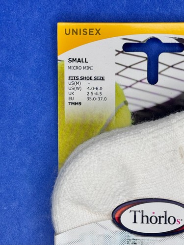 Thorlos Experia Calze Donna Bianche Taglio Basso Micro Mini Imbottite, Piccole, L 4.0-6.0 - Foto 3 di 5