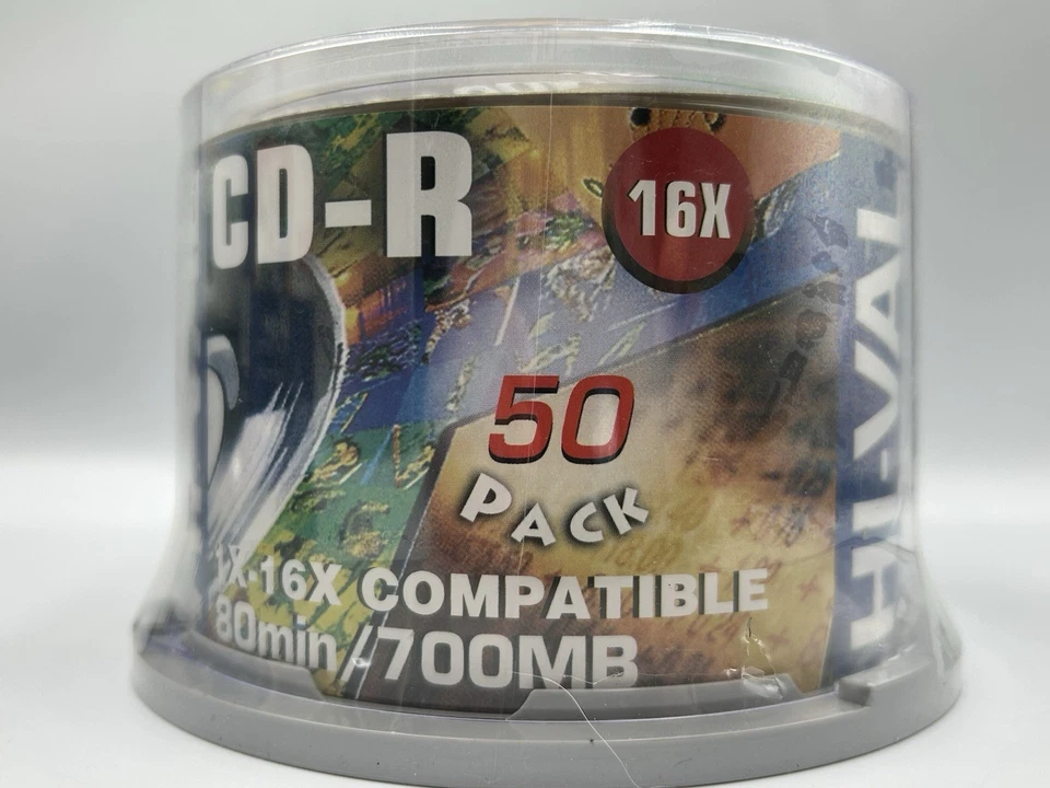 Nuevo Sellado Hi-Val CD-R 50 Discos Grabables Medios en Blanco, 1x-16x, 650mb, 80 min Foto 3 de 3