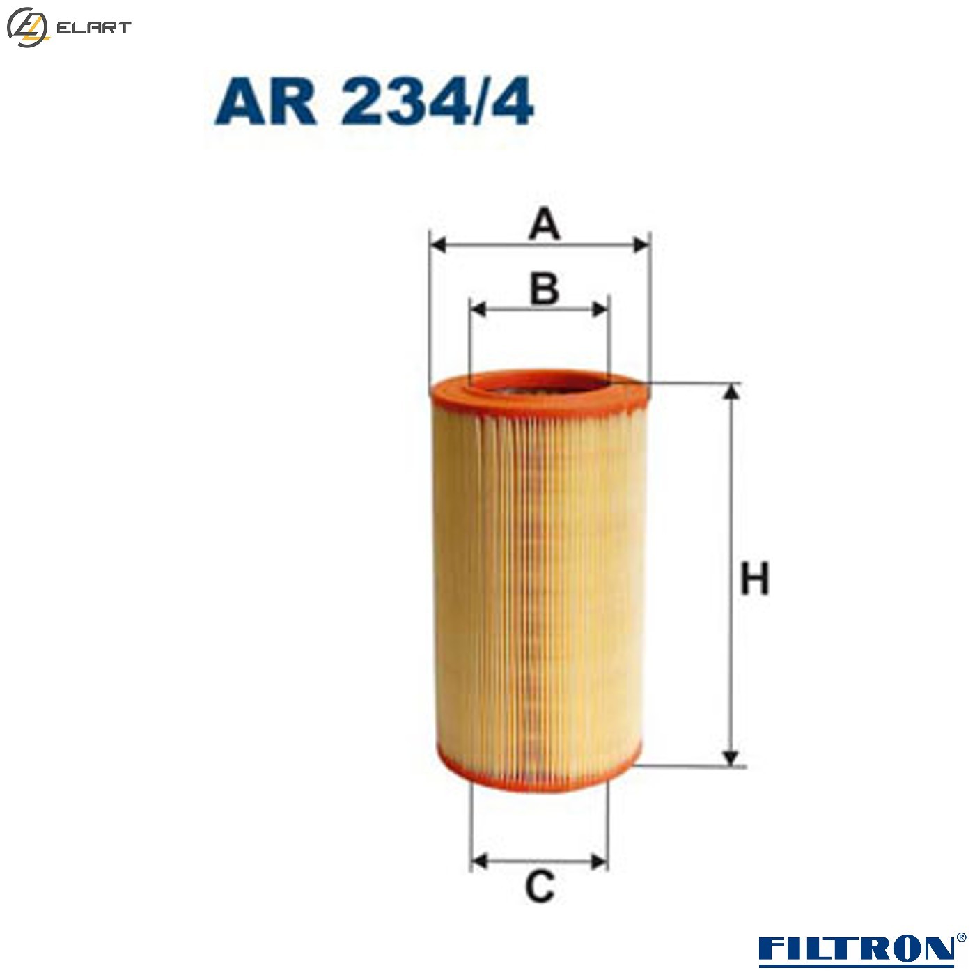 AIR FILTER AR 234/4 FOR FIAT BRAVO/Van/II RITMO/III LANCIA CHRYSLER 2.0L 4cyl