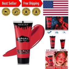 Professional Water-Based Red Face and Body Paint - 2.37oz for Safe Fun